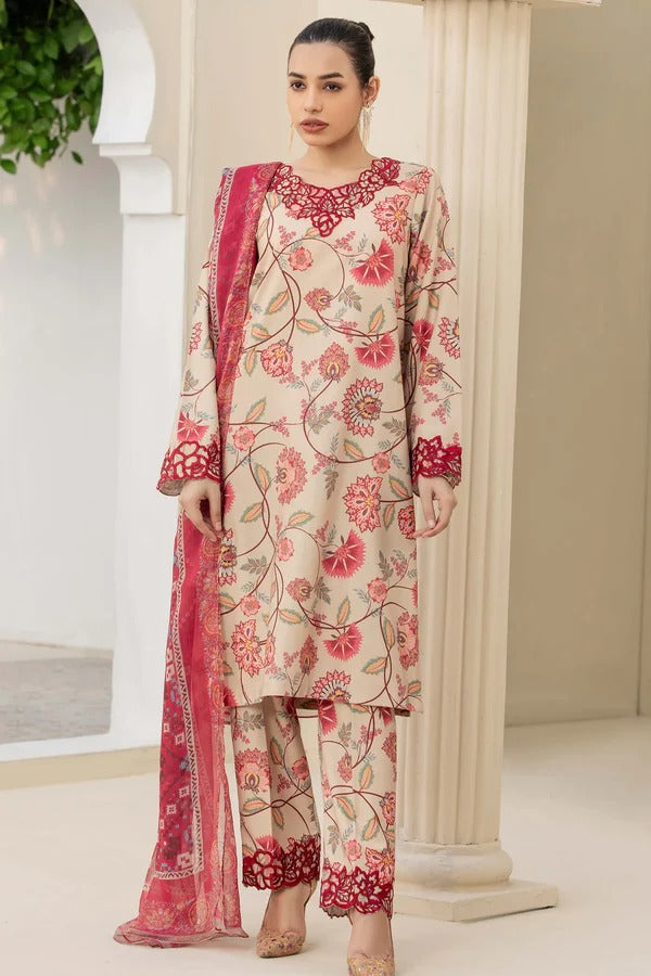 Adan's Libas Digital Lawn 3-Piece Un-Stiched