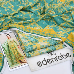 Edenrobe Digital Lawn 3-Piece Un-Stiched