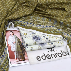 Edenrobe Digital Lawn 3-Piece Un-Stiched