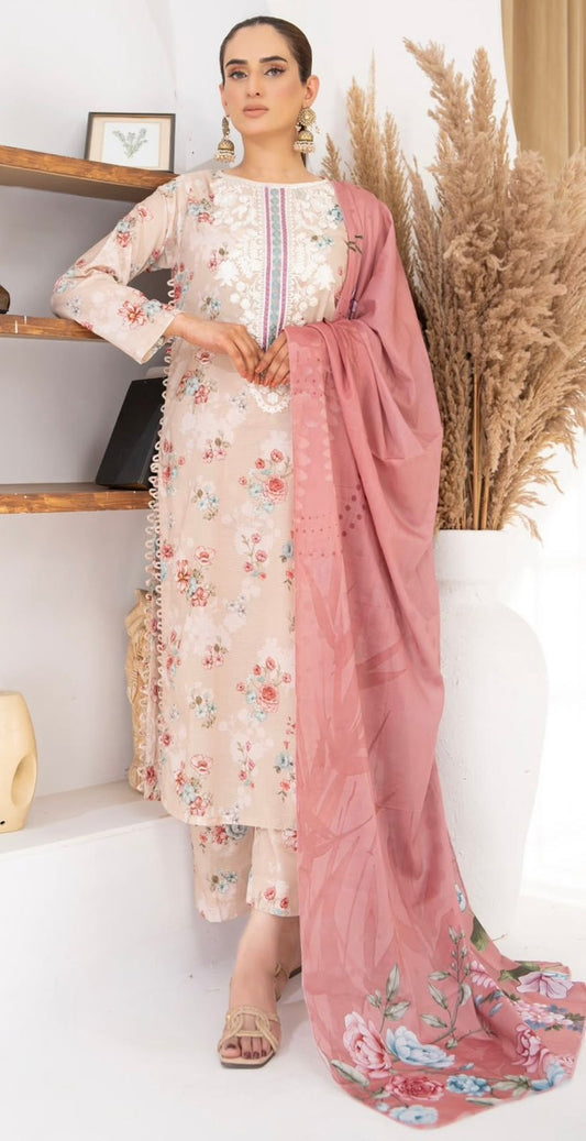 Shanaya Digital Lawn 3-Piece Un-Stiched