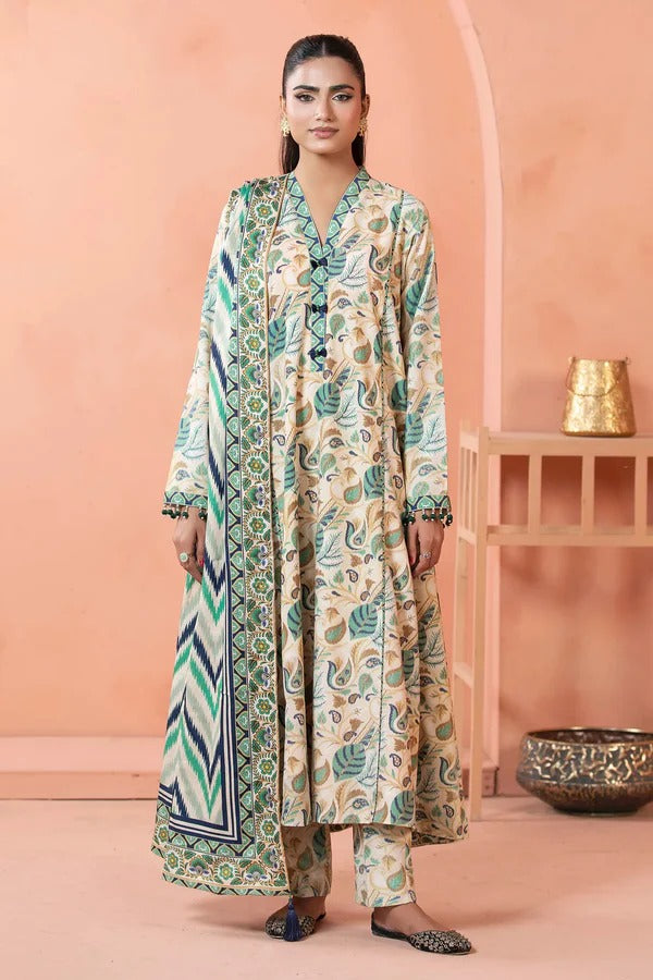 Adan's Libas Digital Lawn 3-Piece Un-Stiched