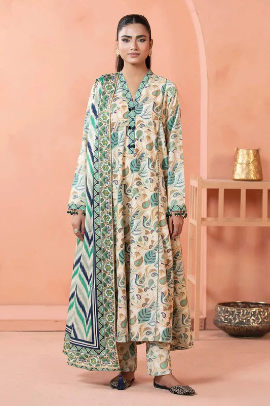 Adan's Libas Digital Lawn 3-Piece Un-Stiched
