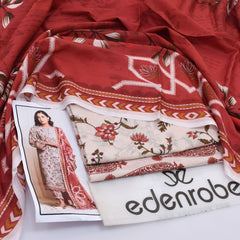 Edenrobe Digital Lawn 3-Piece Un-Stiched