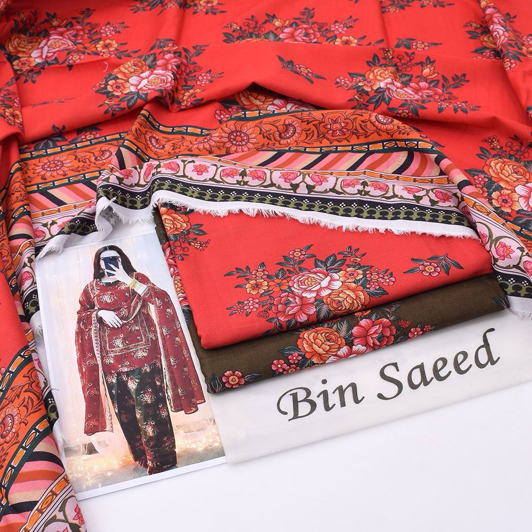 Bin Saeed Khaddar 3-Piece Unstiched