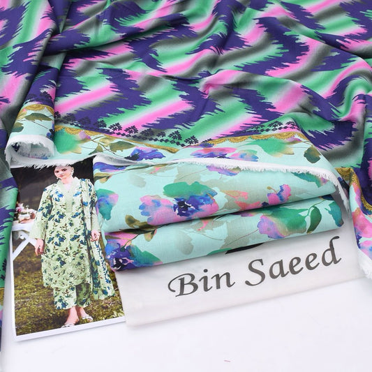 Bin Saeed Digital Printed Khaddar 3-Piece Un-Stiched