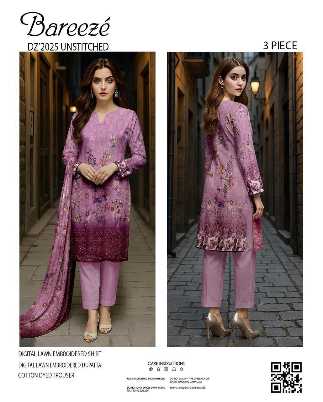 Bareeze Embroidered Lawn 3-Piece Unstiched