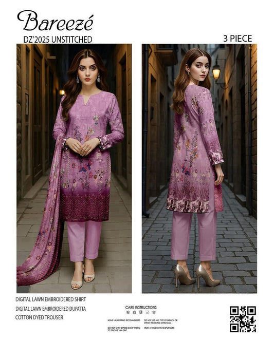 Bareeze Embroidered Lawn 3-Piece Unstiched