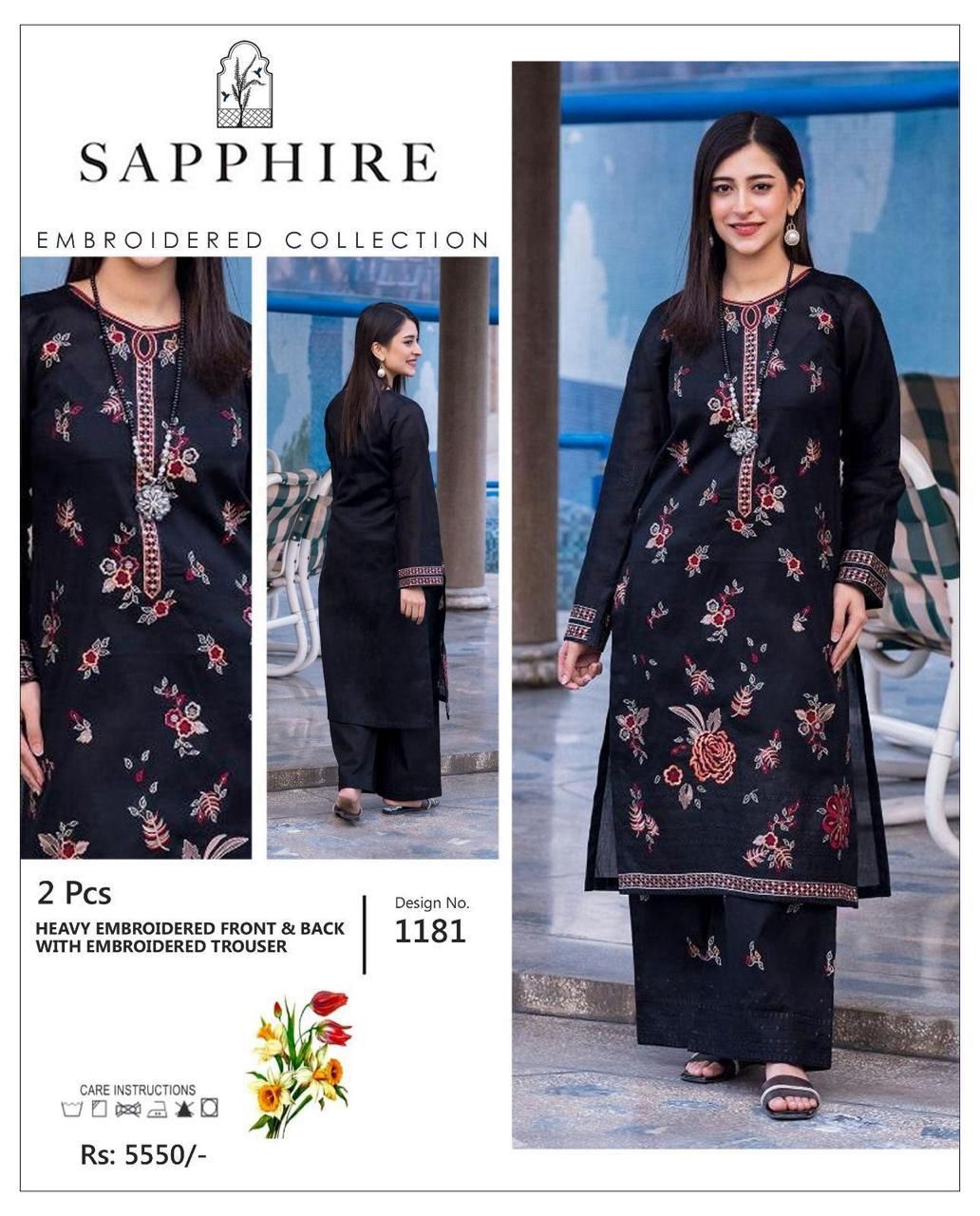 Sapphire Embroidered 2-Piece Unstiched