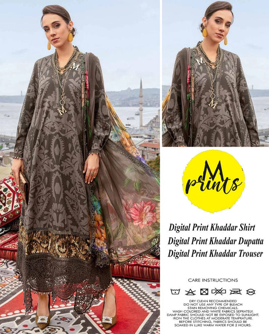 Maria B Digital Printed Khaddar 3-Piece Un-Stiched