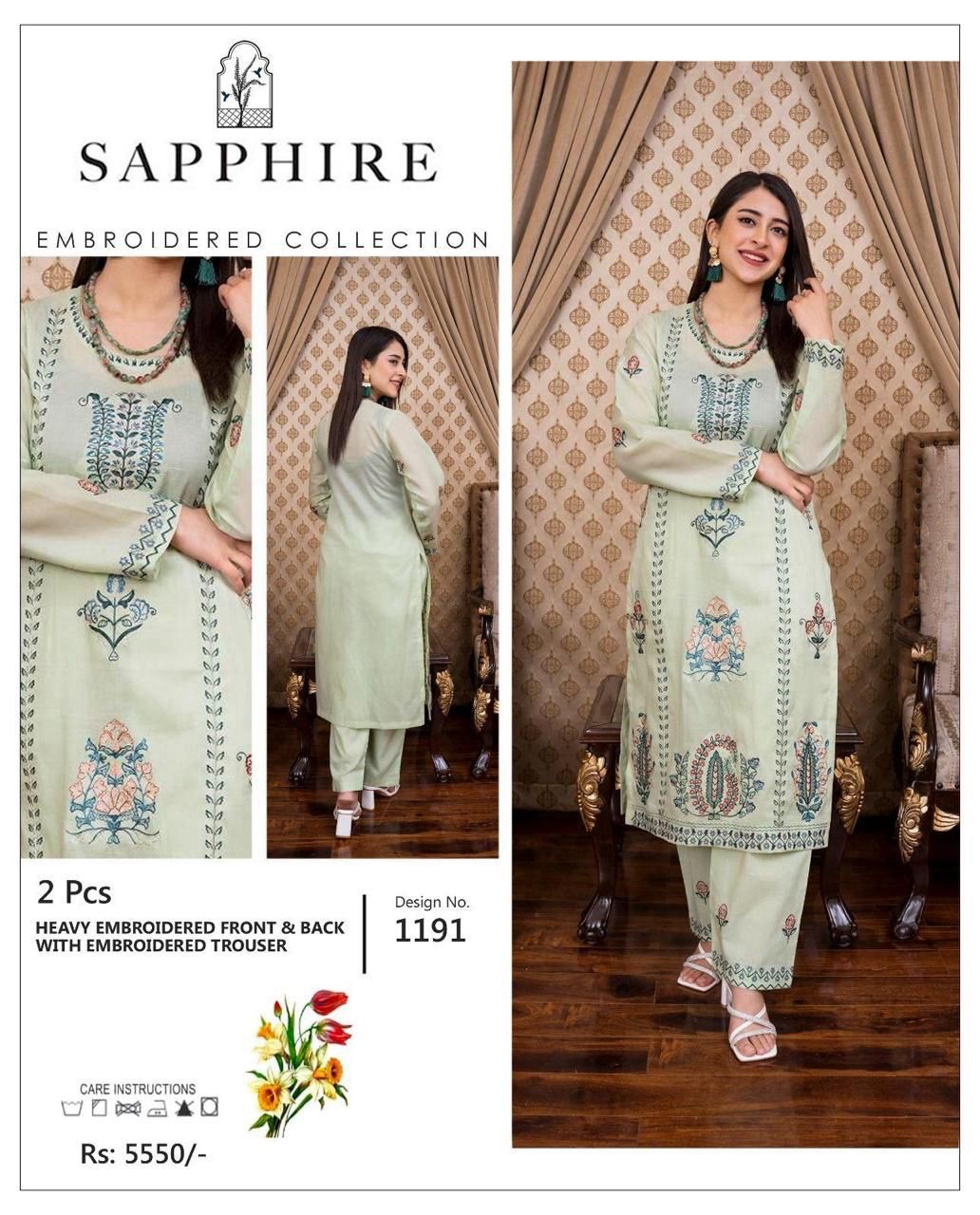 Sapphire Embroidered 2-Piece Unstiched
