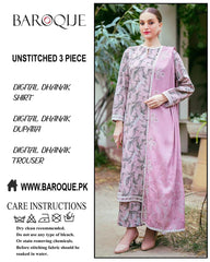 Baroque Digital Printed Dhanak 3-Piece Un-Stiched