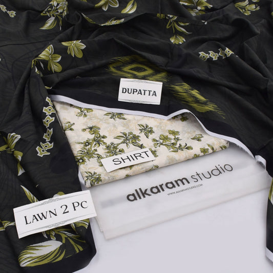 Alkaram Lawn Shirt And Dupatta 2-Piece Unstiched