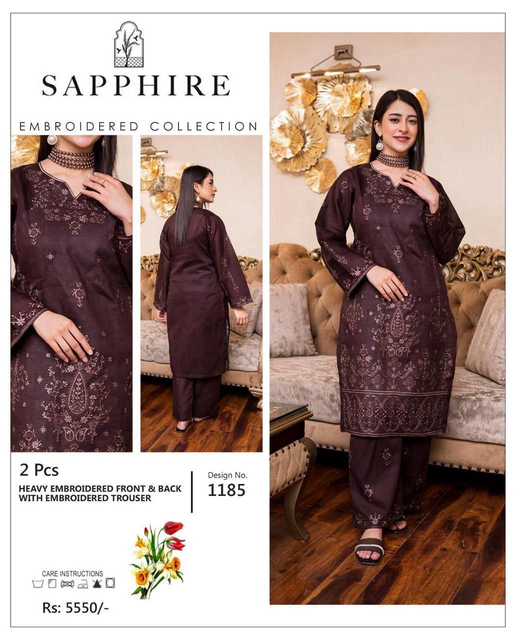 Sapphire Embroidered 2-Piece Unstiched