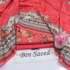 Bin Saeed Digital Printed Khaddar 3-Piece Un-Stiched