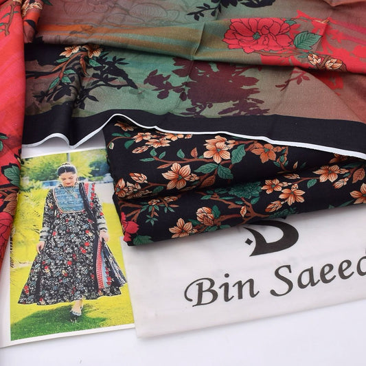 Bin Saeed Digital Printed Khaddar 3-Piece Un-Stiched