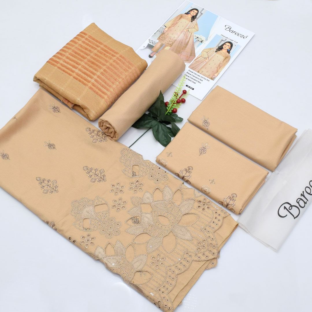 Bareeze Heavy Embroidered Dhanak 3-Piece Un-Stiched