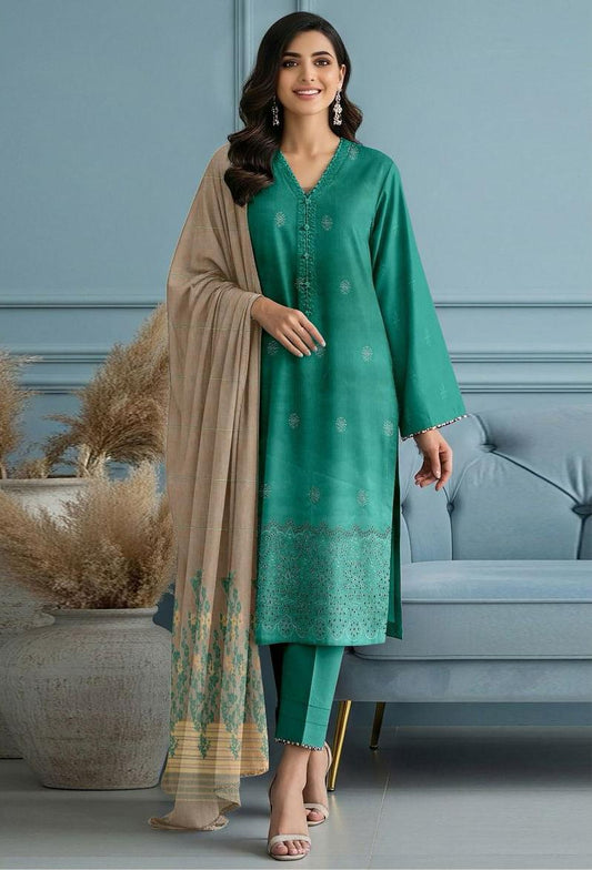 Bareeze Embroidered 3-Piece Un-Stiched Suit