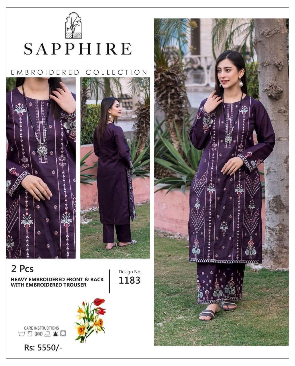 Sapphire Embroidered 2-Piece Unstiched