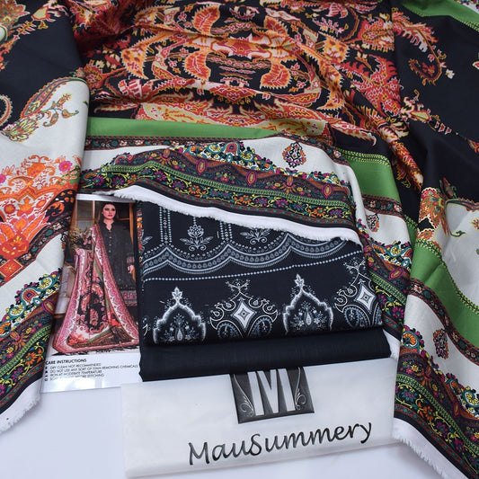 Mausummery Digital Printed Khaddar 3-Piece Un-Stiched