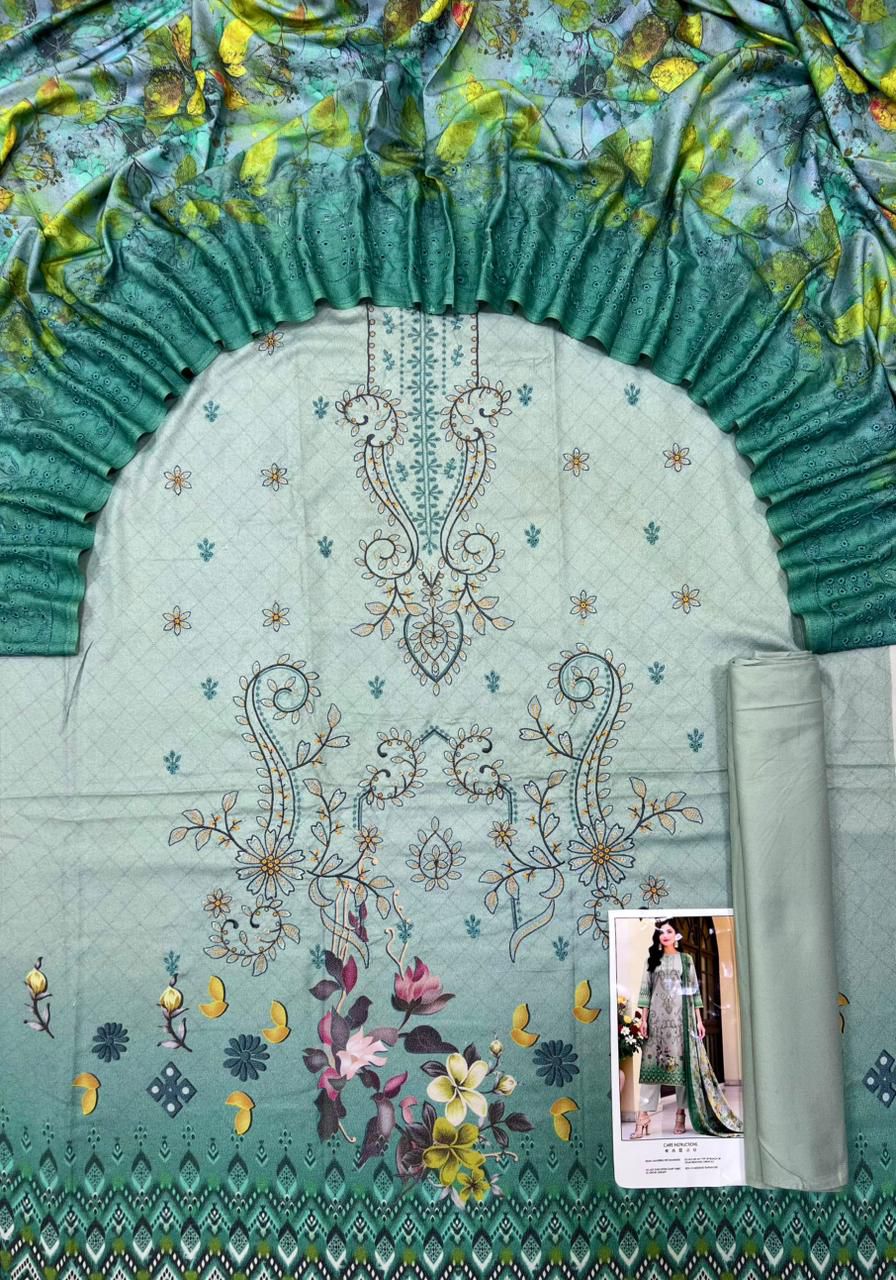 Sapphire Dhanak Embroidered Digital 3-Piece