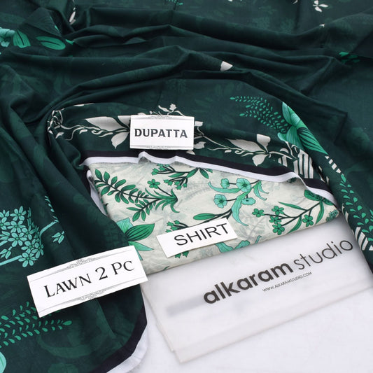 Alkaram Lawn Shirt And Dupatta 2-Piece Unstiched