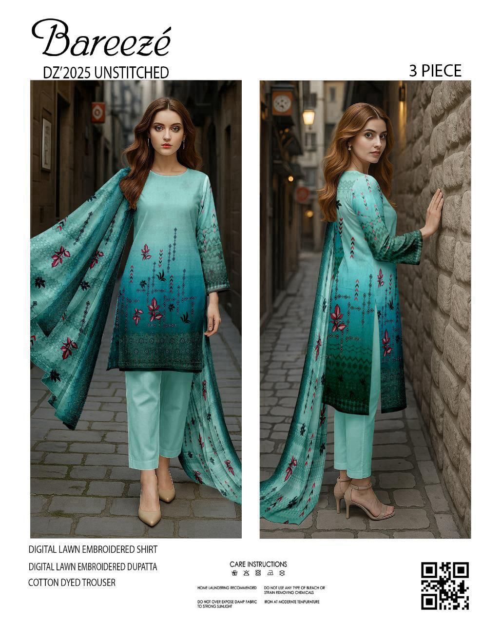 Bareeze Embroidered Lawn 3-Piece Unstiched