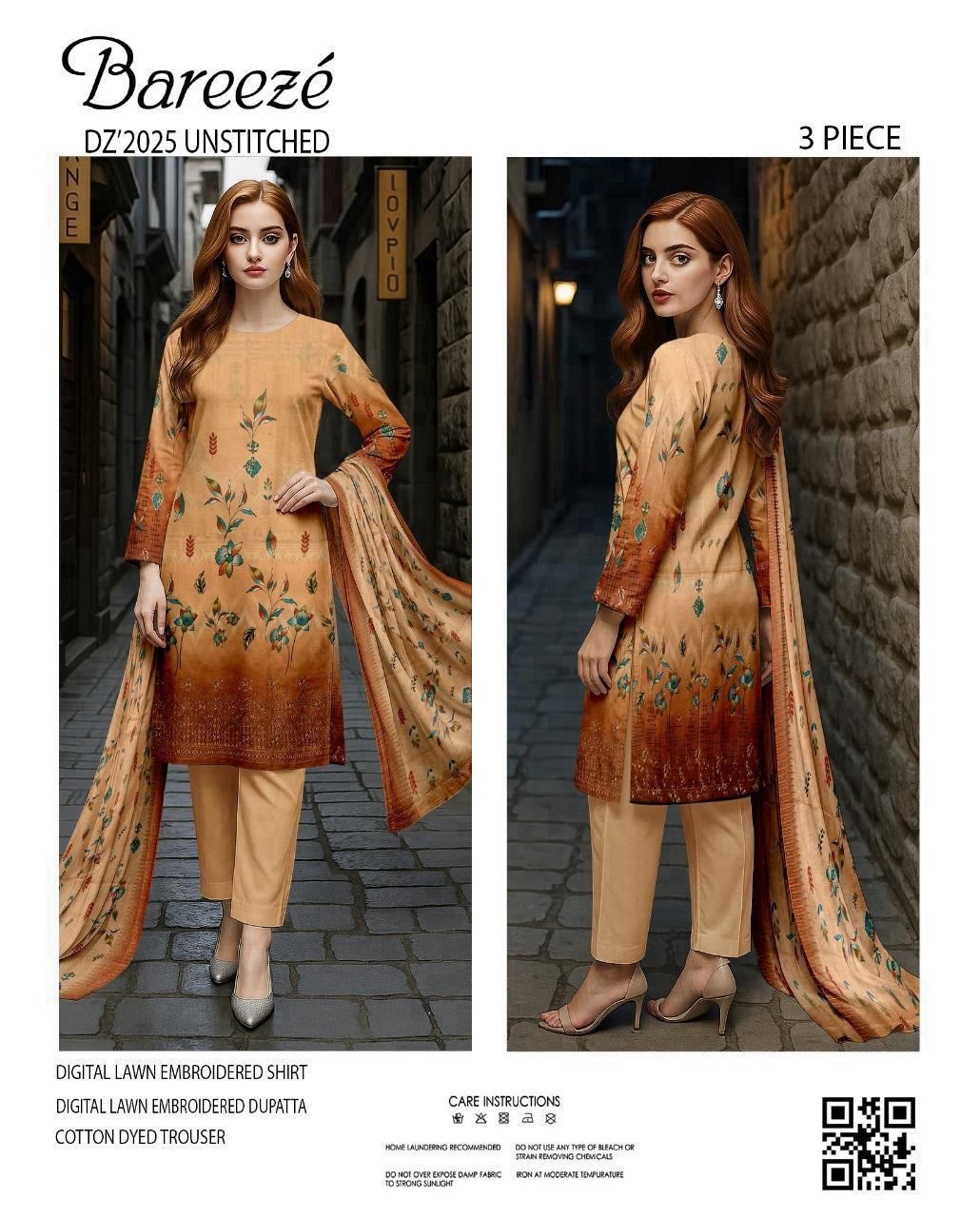 Bareeze Embroidered Lawn 3-Piece Unstiched