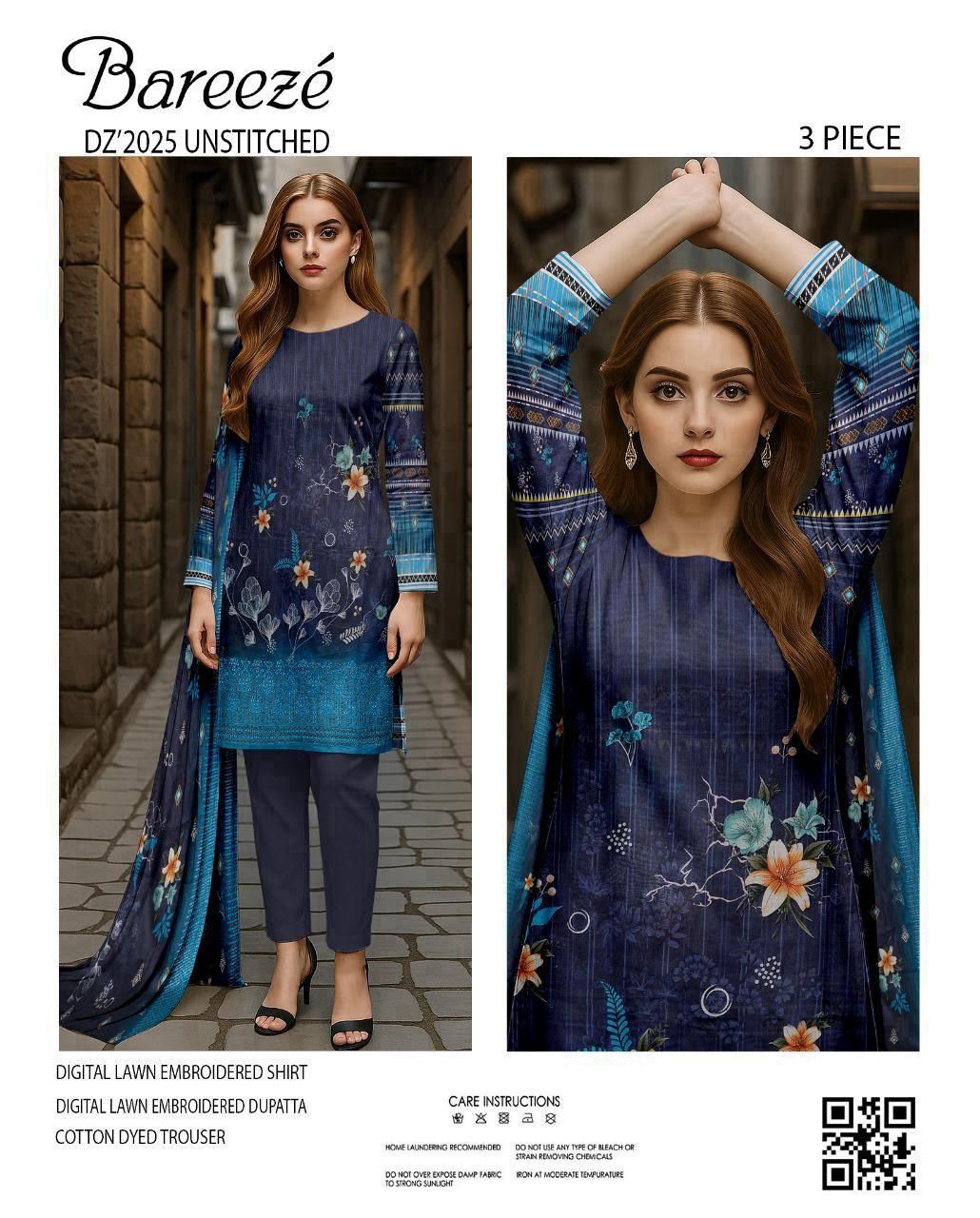 Bareeze Embroidered Lawn 3-Piece Unstiched