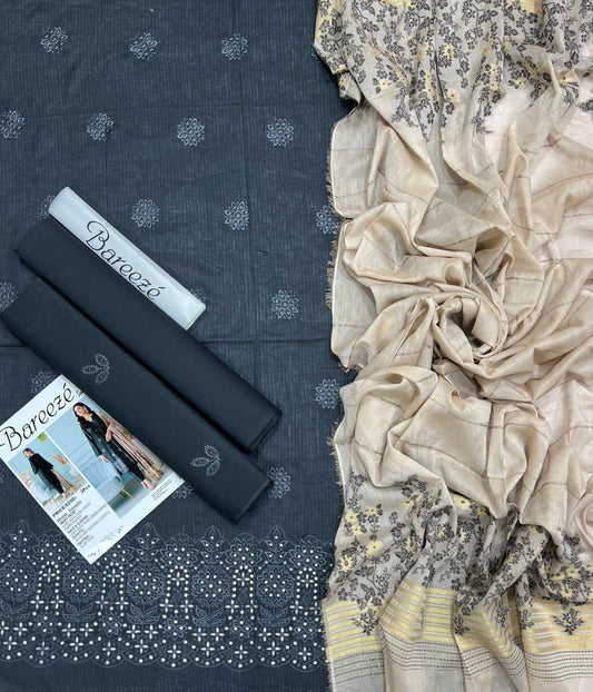 Bareeze Embroidered 3-Piece Un-Stiched Suit