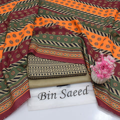 Bin Saeed Digital Printed Khaddar 3-Piece Un-Stiched