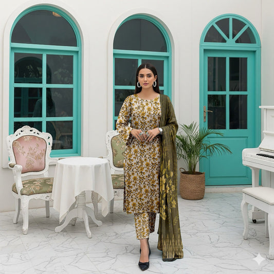 Gul Ahmed Bana Dora Lawn 3-Piece Unstiched