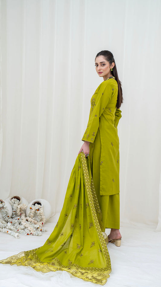 Nazakat Embroidered 3-Piece Un-Stiched Suit