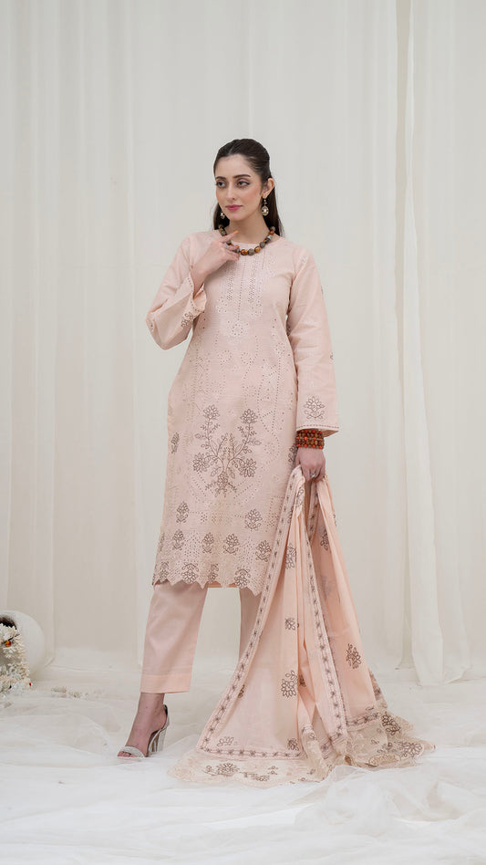 Nazakat Embroidered 3-Piece Un-Stiched Suit