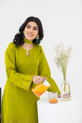 Cross Stich 2-Piece Un-Stiched Suit