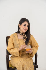 Cross Stich 2-Piece Un-Stiched Suit