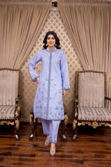 2PC LAWN EMBROIDERED SUIT BY NOURA - N-SKY BLUE