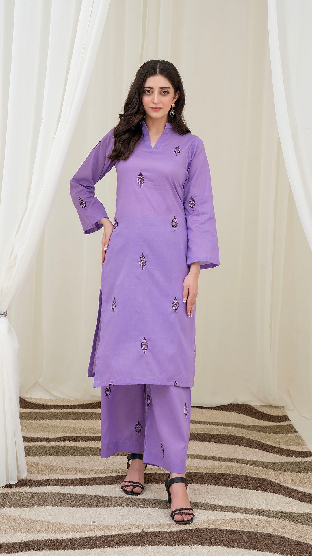 2PC LAWN EMBROIDERED UNSTICH SUIT BY ALIZEH - A-LILIC