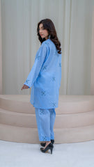2PC LAWN EMBROIDERED UNSTICH SUIT BY ALIZEH - A-BLUE3