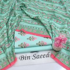 Bin Saeed Digital Printed Khaddar 3-Piece Un-Stiched