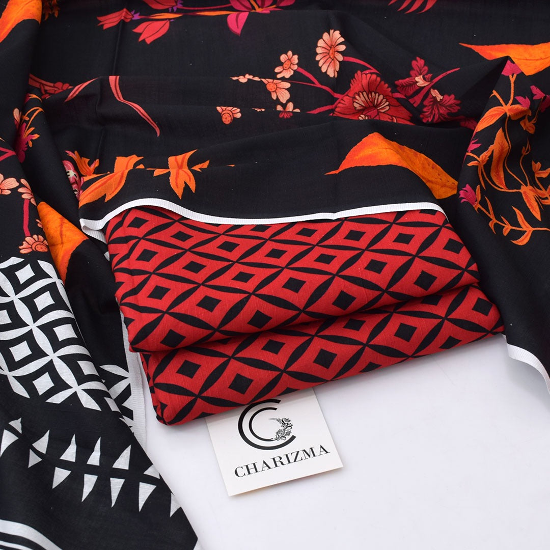 Charizma Digital Printed Khaddar 3-Piece Un-Stiched