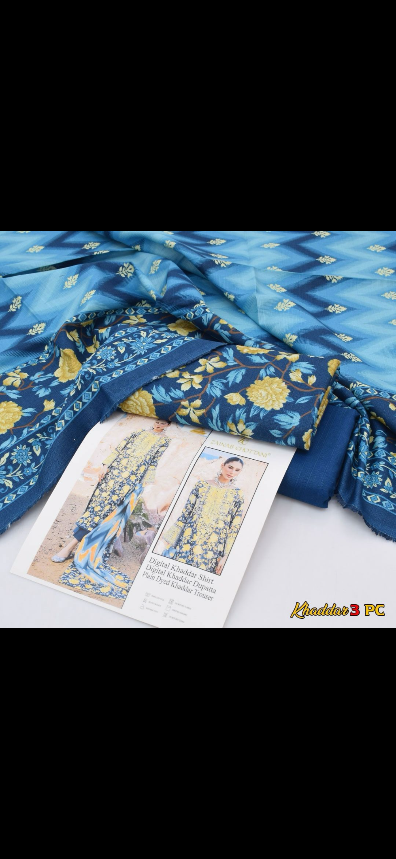 Zainab chottani Digital Printed Khaddar 3-Piece Un-Stiched