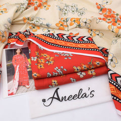 Aneela's Digital Printed Khaddar 3-Piece Un-Stiched