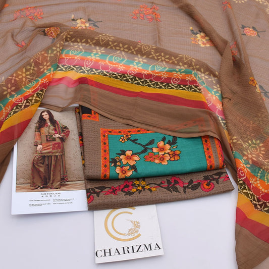 Charizma Digital Lawn 3-Piece Un-Stiched