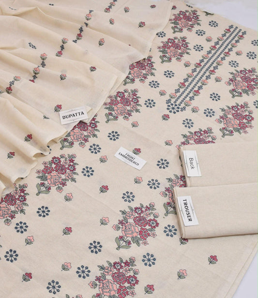 Bareeze Karandi Khaddar Embroidered 3-Piece Un-Stiched