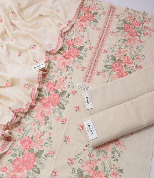 Bareeze Karandi Khaddar Embroidered 3-Piece Un-Stiched