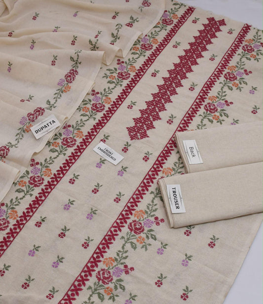 Bareeze Karandi Khaddar Embroidered 3-Piece Un-Stiched