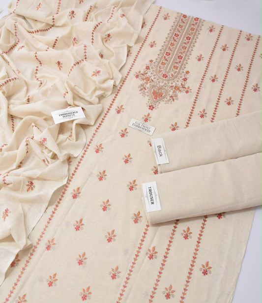 Bareeze Karandi Khaddar Embroidered 3-Piece Un-Stiched