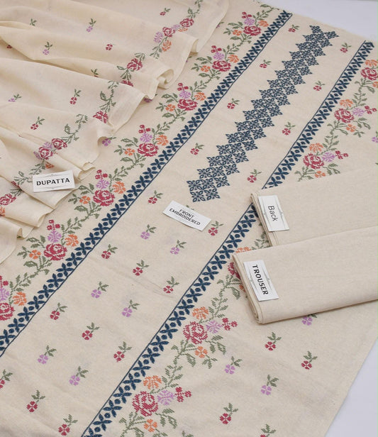 Bareeze Karandi Khaddar Embroidered 3-Piece Un-Stiched