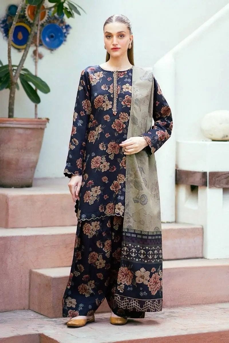 Baroque Digital Printed Dhanak 3-Piece Un-Stiched