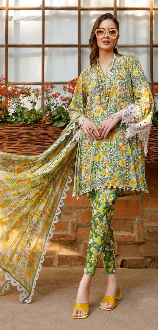 Maria.B Digital Printed Dhanak 3-Piece Un-Stiched